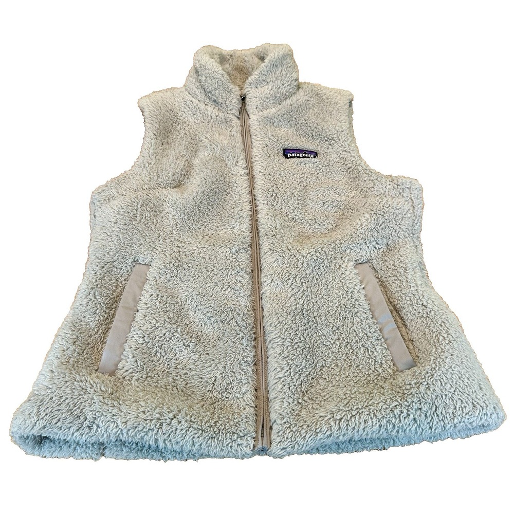 Patagonia Vest Jacket Womens Grey Fuzzy Fleece Outdoor Hiking Size S